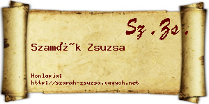 Szamák Zsuzsa névjegykártya